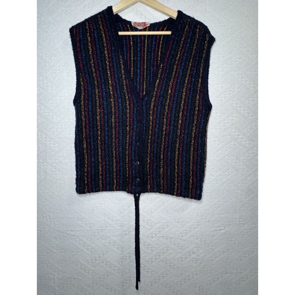 Vintage Mondi Sweater Vest Womens Size 36 (Germany) Multi Color Knit Sleeveless